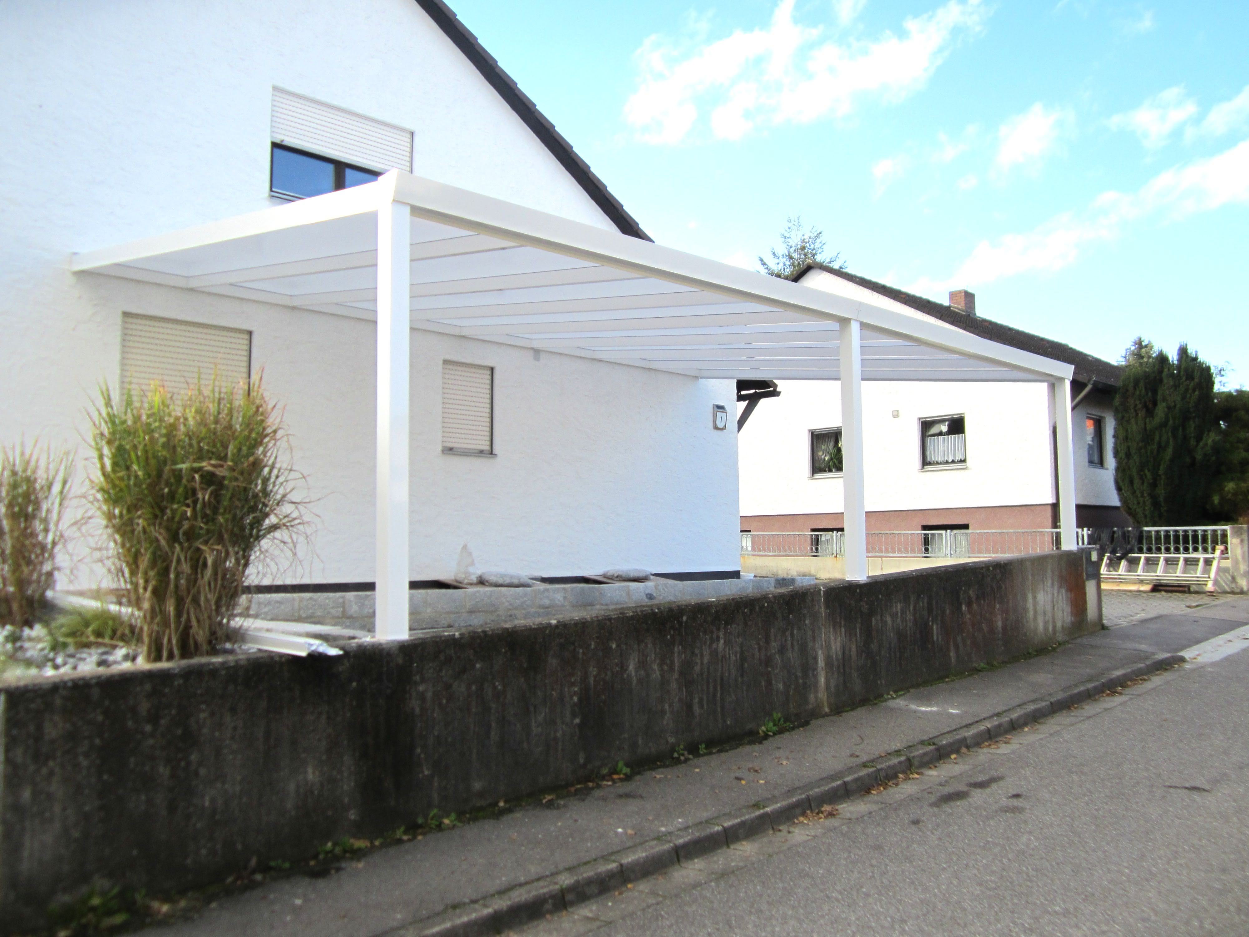 Anbaucarport Aus Aluminium Typ G Deluxe Mit Glasdach