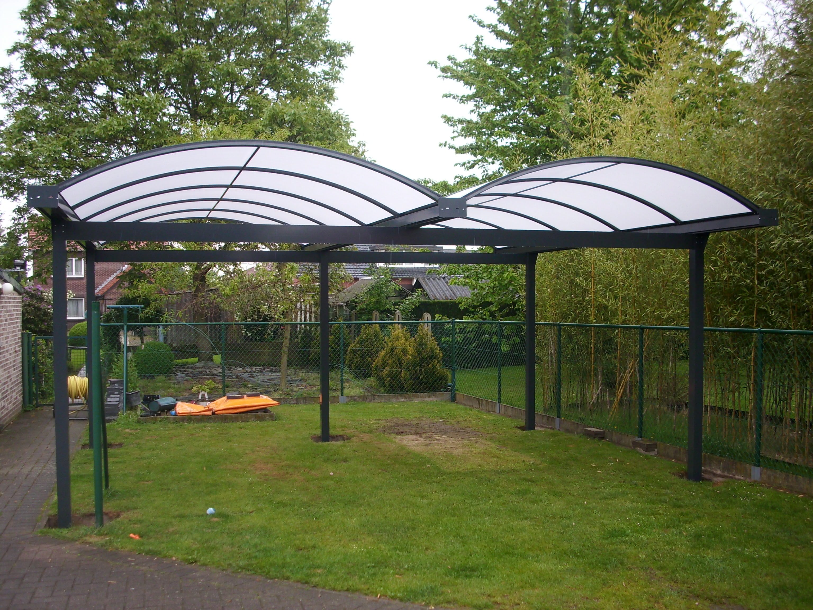 Einzelcarport aus Aluminium mit Abstellraum | Alucarport Typ N mit ... Einzelcarport aus Aluminium mit Abstellraum | Alucarport Typ N mit ...