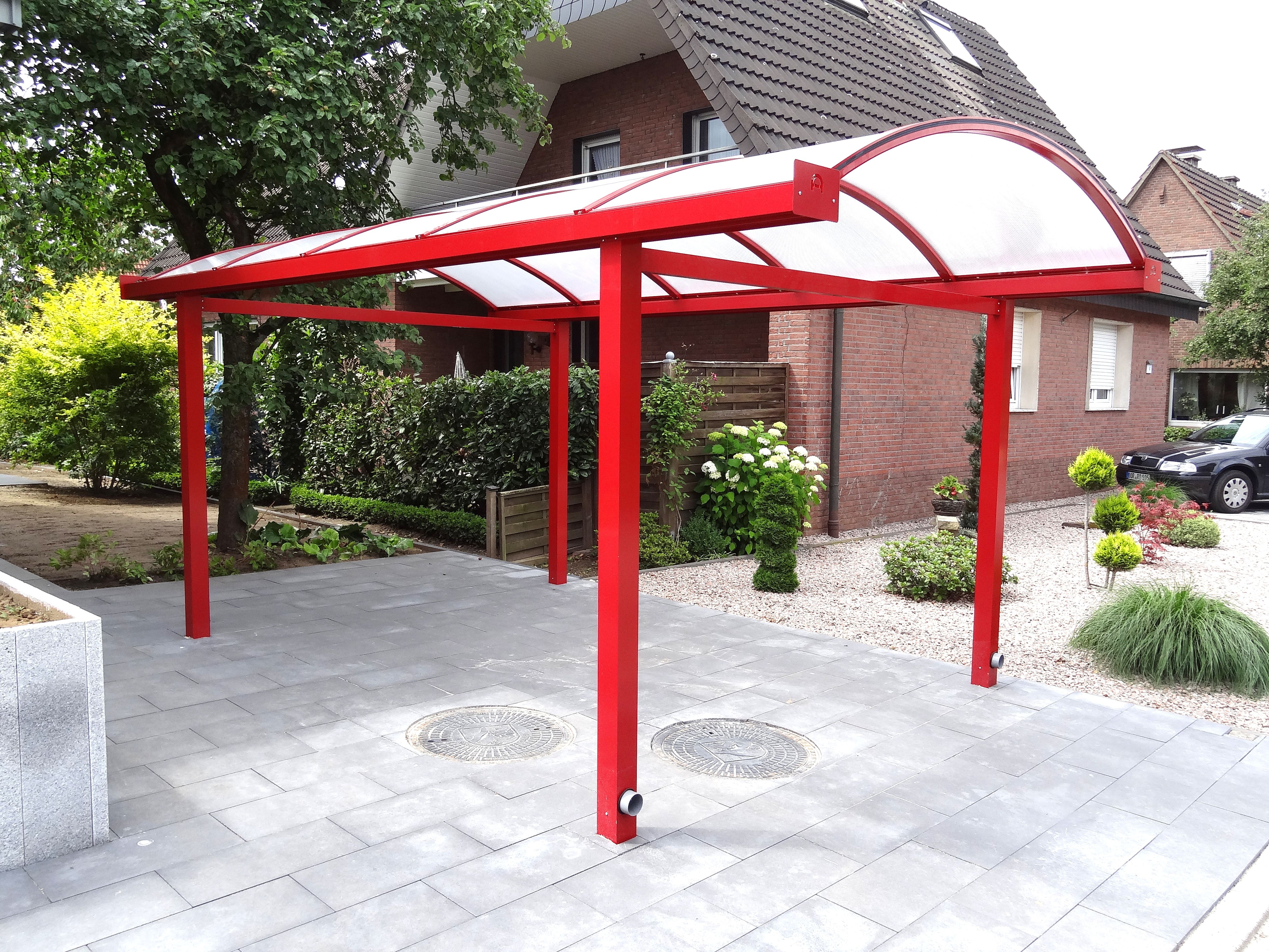 Einzelcarport aus Aluminium mit Abstellraum | Alucarport Typ N mit ... Einzelcarport aus Aluminium mit Abstellraum | Alucarport Typ N mit ...
