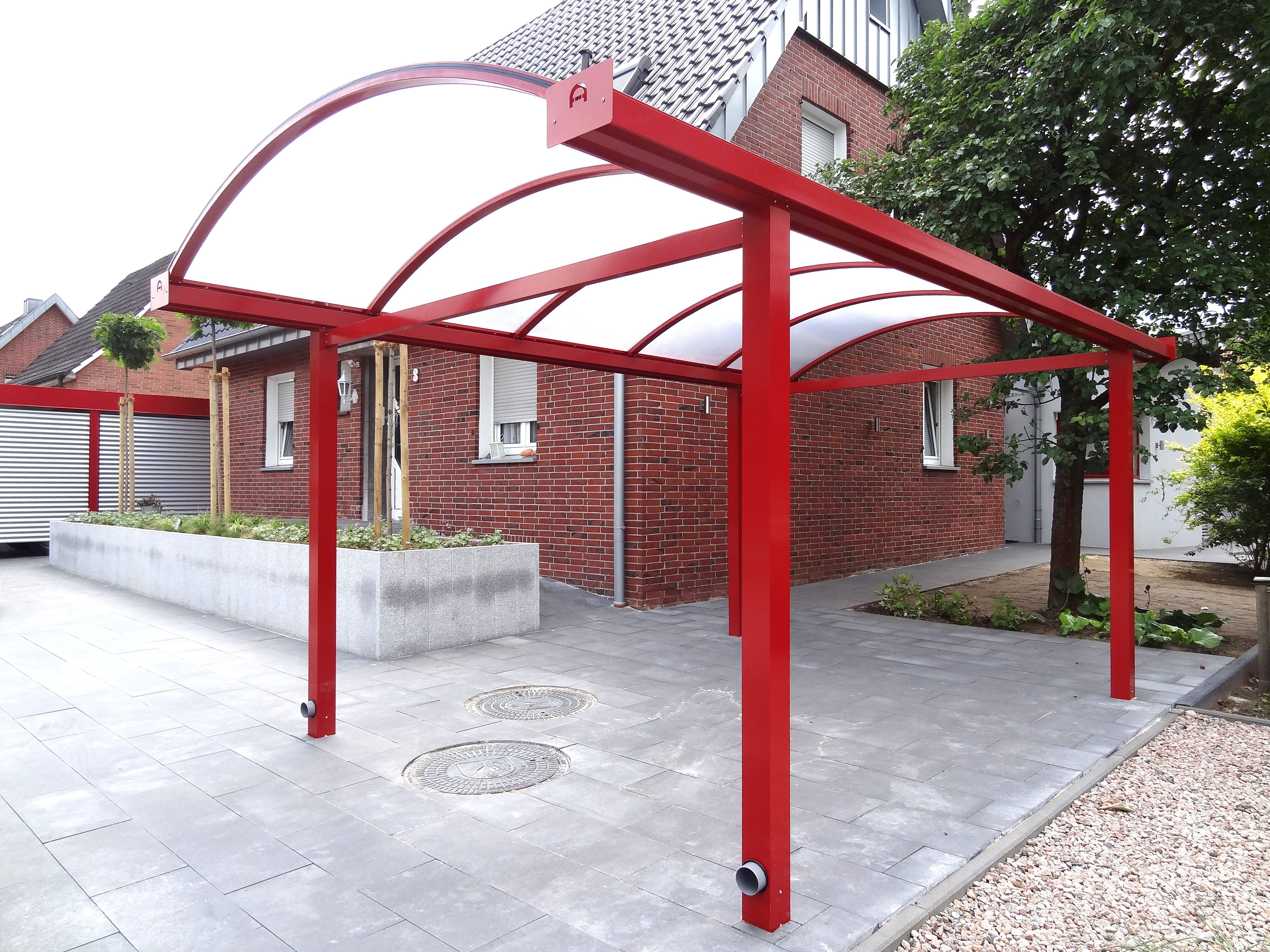 Einzelcarport aus Aluminium mit Abstellraum | Alucarport Typ N mit ... Einzelcarport aus Aluminium mit Abstellraum | Alucarport Typ N mit ...