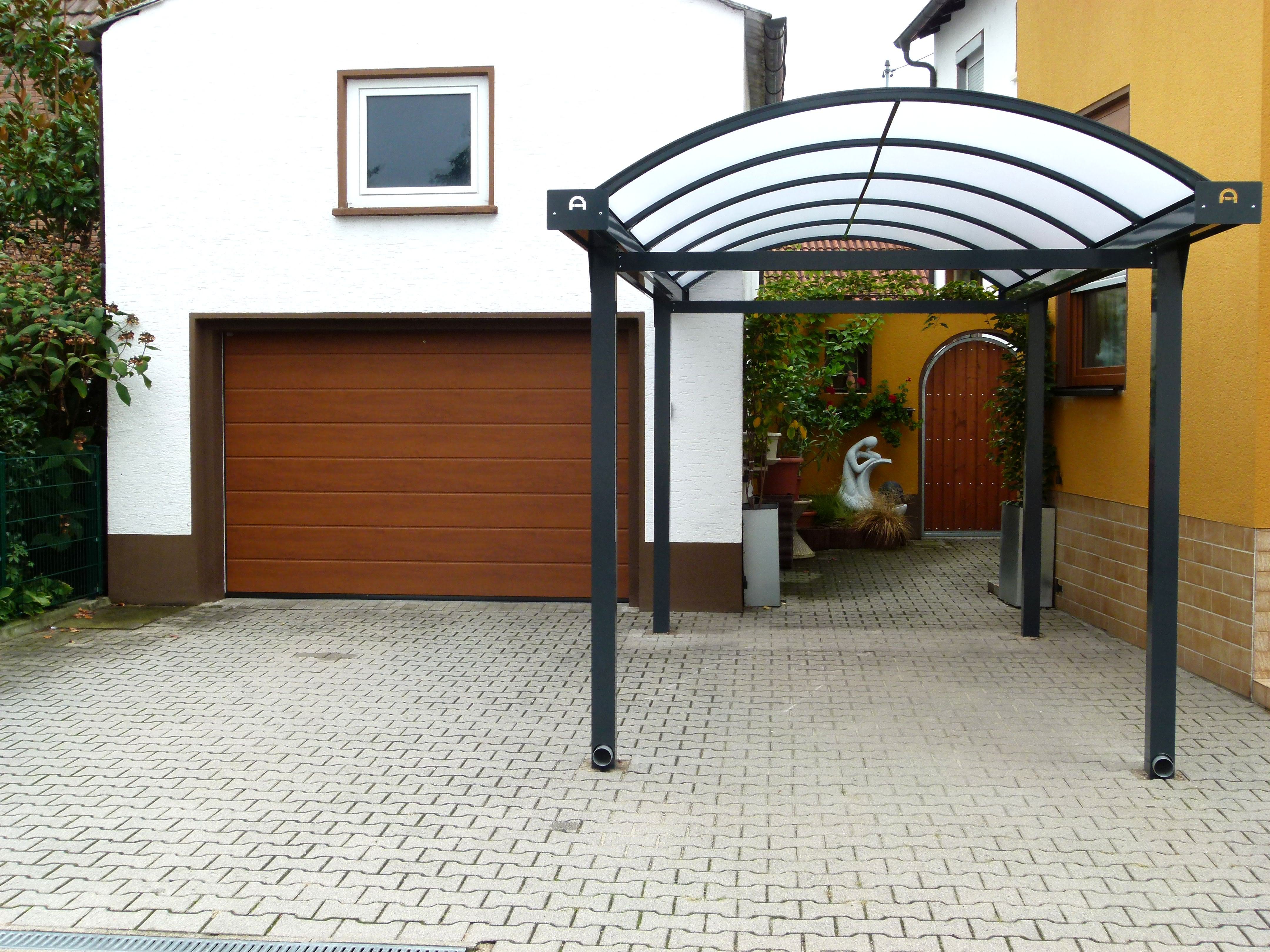 Einzelcarport aus Aluminium mit Abstellraum | Alucarport Typ N mit ... Einzelcarport aus Aluminium mit Abstellraum | Alucarport Typ N mit ...