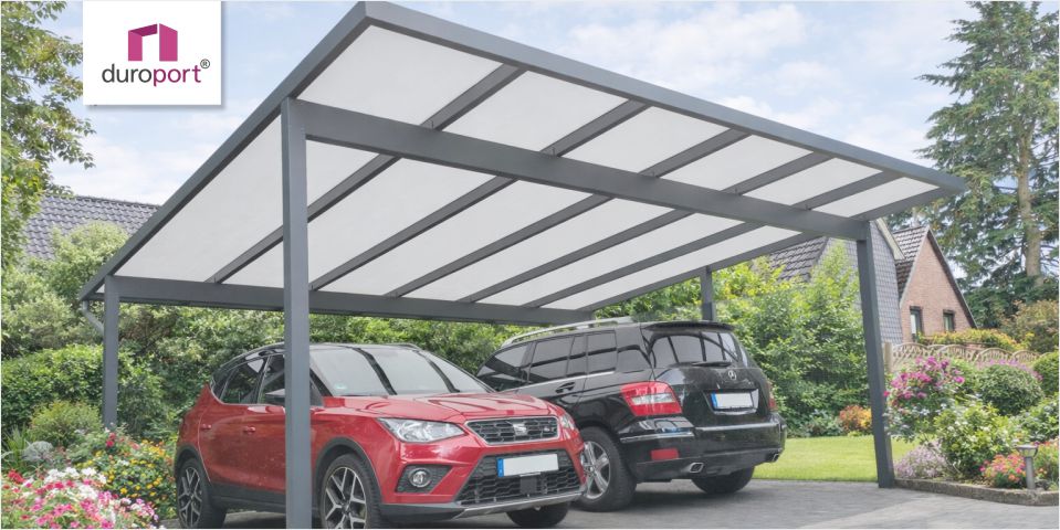 DuroPort&reg; Flachdachcarport aus Aluminium - Made in Germay