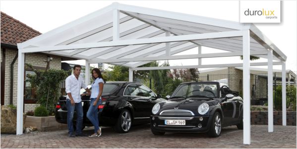 Konfigurator AFC Doppelcarport mit Flachdach und Gründachoption