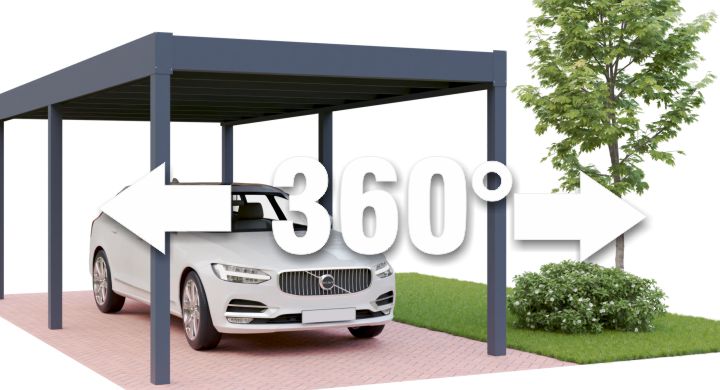 360 Grad Ansicht des AFC Einzelcarports