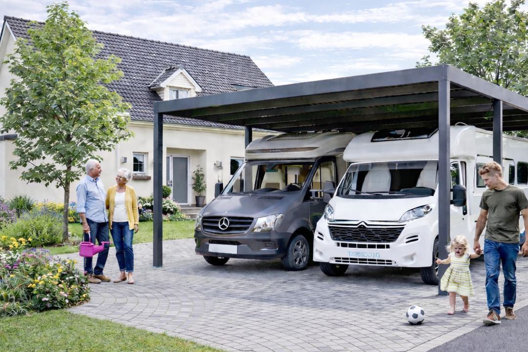 Konfigurator Doppelcarport aus Aluminium mit Sonderh&ouml;he