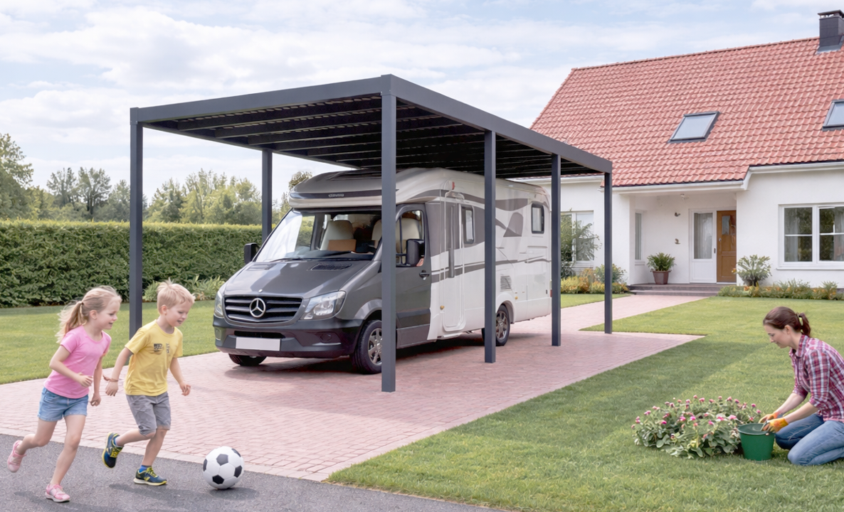Konfigurator Einzelcarports aus Aluminium mit Sonderhöhe Konfigurator Einzelcarports aus Aluminium mit Sonderhöhe