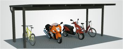 Fahrradunterstand Typ D als einfache Unterstellmöglichkeiten für Motor- & Fahrräder Duroport Typ D Fahrradunterstand