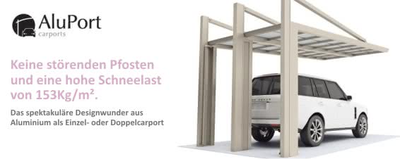 Aluport Next - das Carport mit freier Einfahrt