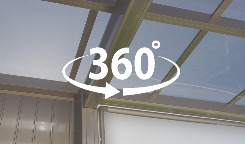 360 Grad Innenansicht Carport aus Aluminium