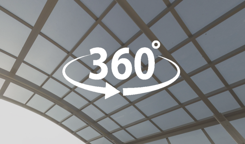 360 Grad Innenansicht Carport aus Aluminium