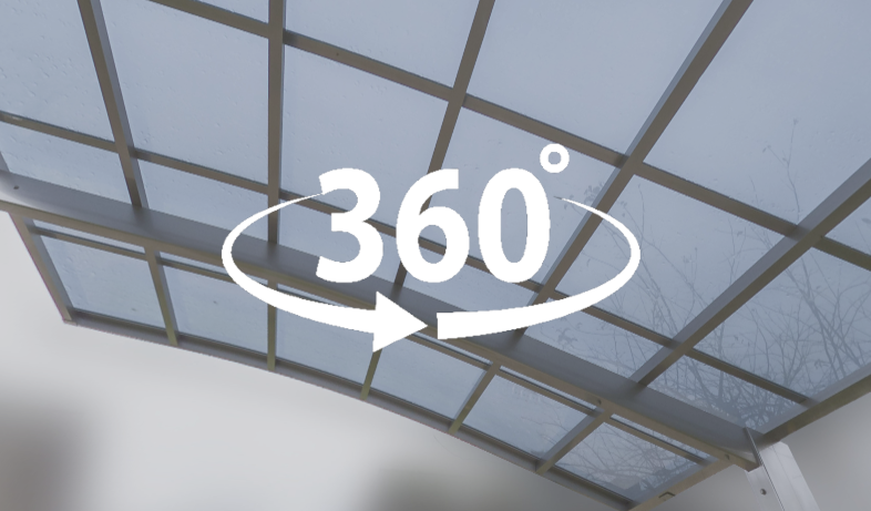 360 Grad Innenansicht Carport aus Aluminium