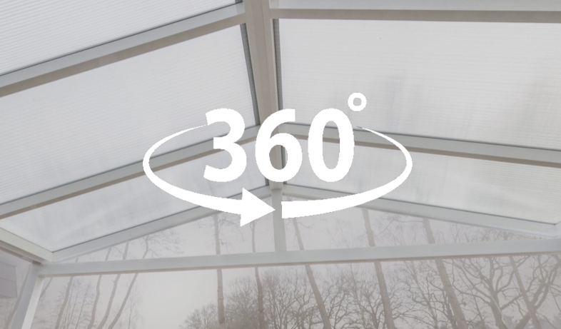 360 Grad Innenansicht Carport aus Aluminium