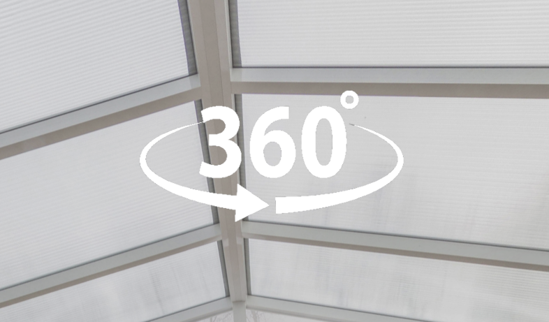 360 Grad Innenansicht Carport aus Aluminium