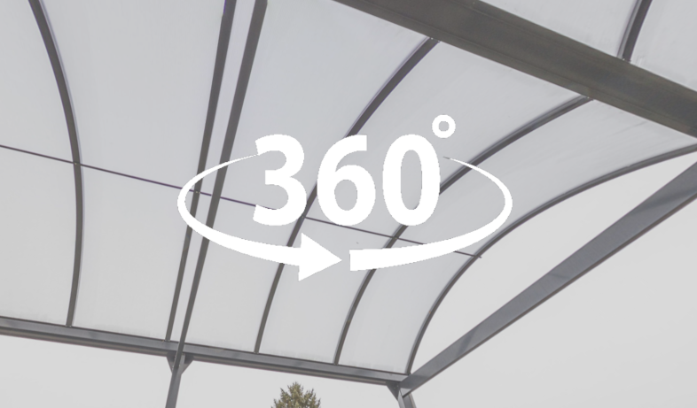 360 Grad Innenansicht Carport aus Aluminium