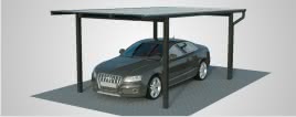 Einzelcarport aus Aluminium mit Flachdach